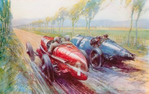 Felice Nazzaro venceu o Grand Prix de 1922, lidando com um dos novos e muito rápidos Fiats (cor litho)
