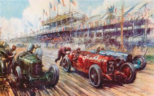 No Grande Prémio Alfa Romeo de Ascari de 1924 levou a corrida quase até ao fim, só para perder porque o motor não reiniciaria após uma paragem nas boxes (cor litho)