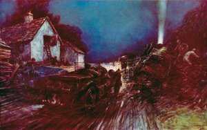O acidente histórico no canto da Casa Branca na corrida de 24 horas de Le Mans, Foi depois deste acidente que se continuou a danificar Bentley, para ganhar (cor litho)