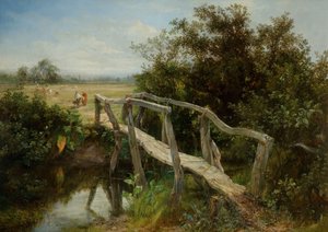 A antiga passarela sobre o rio Cole em Yardley, 1890.