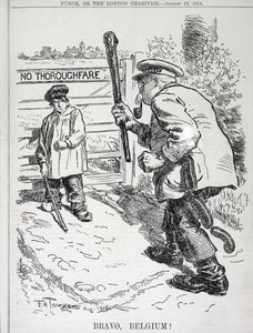 Bravo Belgium! da revista &39;Punch&39;, Vol CXLVII p.143, pub. 12 de agosto de 1914