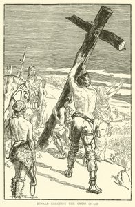 Oswald erigindo a cruz de Frederick Henry Townsend