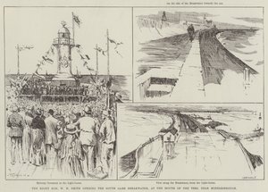 O Honorável WH Smith, abrindo o quebra-mar da South Gare, na Foz do Tees, perto de Middlesbrough de Frederick Henry Townsend