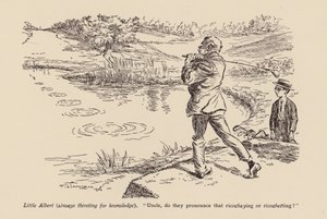 "Tio, pronuncia-se Ricoshaying ou Ricochetting" (litografia) de Frederick Henry Townsend