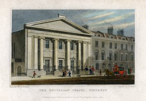A Capela Unitária, Finsbury, Londres, 1828 de Frederick James Havell