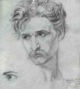 Estudo de Giuseppe Moto (giz no papel) de Frederick James Sheilds