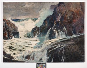 Depois da Tempestade, c.1925 (óleo sobre contraplacado) de Frederick Judd Waugh