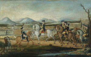 Washington Reviewing the Western Army em Fort Cumberland, Maryland, depois de 1795.