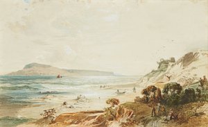 Vista do Castelo de Portland e Sandsfoot, Dorset (aquarela)