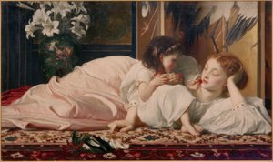 Mãe com filho (cerejas) de Frederick Lord Leighton