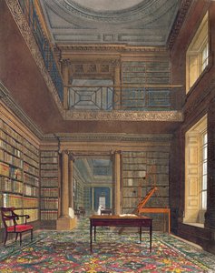 Biblioteca da faculdade de Eton, da "história da faculdade de Eton", parte da "história das faculdades", gravada pelo bar de William James Bennett (1787-1844). por R. Ackermann, 1816 (aquatinta)