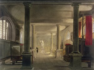 Interior da faculdade de direito, Cambridge, &39;da história de Cambridge&39;, gravado por Joseph Constantine Stadler (fl.1780-1812), bar. por R. Ackermann, 1815 (cor aquatint) de Frederick Mackenzie