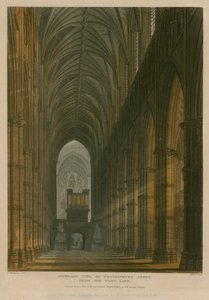 Vista interior, de, abadia westminster, londres, de, a, oeste, portão de Frederick Mackenzie