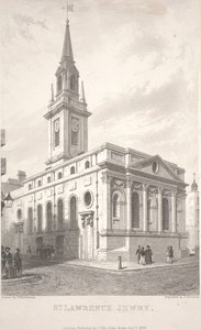 St. Lawrence Jewry, gravura de T. Turnbull de Frederick Mackenzie