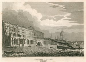 Vista, de, somerset, casa, a, costa, londres, de, a, thames, westminster de Frederick Mackenzie