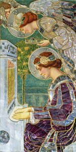 Santa Cecília, 1903 (relevo pintado, madrepérola) de Frederick Marriott