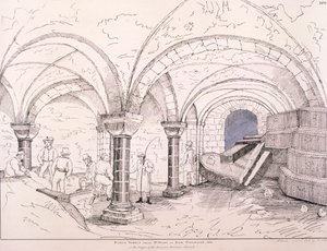 Cripta de St Mary-le-Bow, c1819