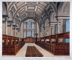 Vista interior olhando para o leste, Igreja de St James, Piccadilly, Londres, 1806.