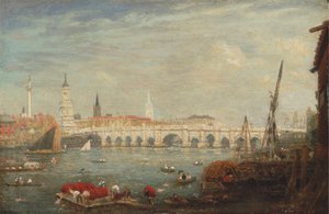 O Monumento e a Ponte de Londres de Frederick Nash