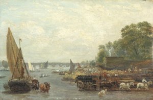 Ponte de Westminster, c.1820-30 (óleo no painel) de Frederick Nash