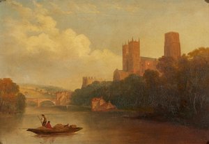 Durham do rio (óleo sobre tela) de Frederick Richard (manner of) Lee