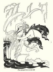 Pan agarrou-a quando ela caiu (litografia) de Frederick Richardson