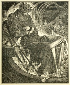 Morte do Rei Warwulf, pub. gravura de 1915, 1915.