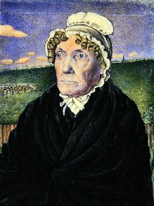 Retrato da segunda esposa de William Williams, c.1828 (aquarela sobre marfim) (par a 367110) de Frederick Tatham