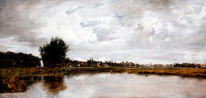O rio Yare em Thorpe, perto de Norwich, c.1820-21 (óleo sobre tela) de Frederick Waters Watts