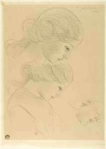 Esboços de perfil de mulher de Frederick William Burton