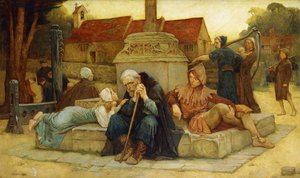 O toque de recolher anuncia a passagem do dia de despedida, 1912 de Frederick William Davis