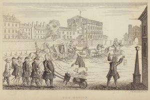 A Moção: sátira sobre as tentativas do Parlamento de destituir Sir Robert Walpole como Primeiro-Ministro em 1741 (gravura)