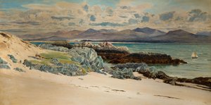 Snowdon e Caernarvon da ilha de Llanddwyn, 1917.
