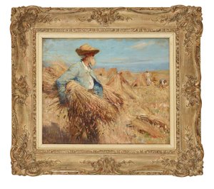 Tempo de colheita (óleo sobre tela) de Frederick William Jackson