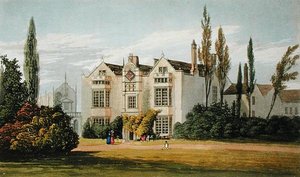 Burford Priory, do "Repositório de Artes" de Ackermann, publicado c.1826 (cor litho) de Frederick Wilton Litchfield (after) Stockdale