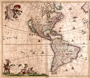 Mapa da América (gravura de Frederick de Wit