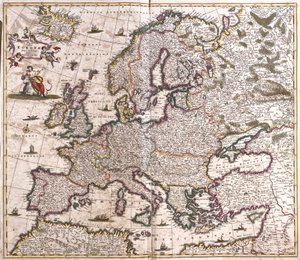 Mapa da Europa (gravura de Frederick de Wit