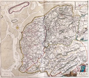 Mapa de Friesland (Alemanha) (gravura de Frederick de Wit