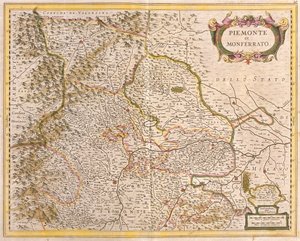 Mapa de Piemont (Itália) (gravura de Frederick de Wit