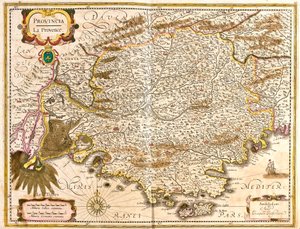 Mapa da Provença (França) (gravura de Frederick de Wit