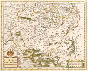 Mapa da Turíngia (Alemanha) (gravura de Frederick de Wit