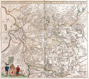 Mapa da Província da Transilvânia (Roménia) (gravura