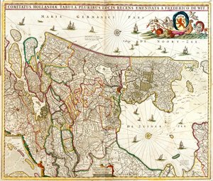 Mapa do Conde da Holanda (Holanda) (gravura de Frederick de Wit