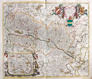 Mapa do Duche da Alsácia (França) (gravura de Frederick de Wit