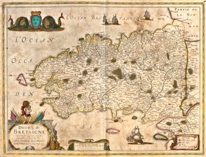 Mapa do Duche da Bretanha (França) (gravura