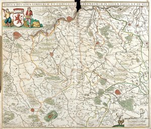 Mapa do Duche de Limburg (Bélgica) (gravura de Frederick de Wit