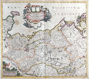 Mapa do Duche de Meklembourg Schwerin (Alemanha) (gravura de Frederick de Wit