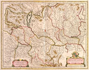 Mapa do Duche de Milão (Itália) (gravura de Frederick de Wit