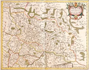 Mapa do Duche da Silésia (Alemanha e República Checa) (gravura de Frederick de Wit