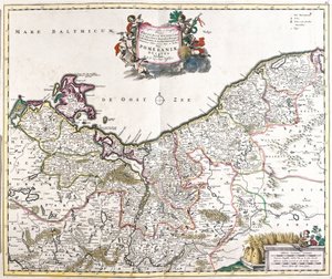 Mapa do Duque da Pomerânia (Polónia) (gravura de Frederick de Wit